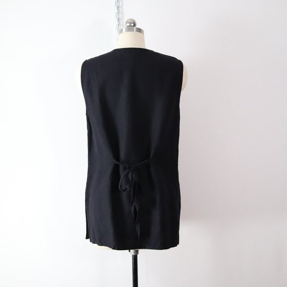 ❌SOLD❌vintage black linen lagenlook tunic top - Picture 4 of 7
